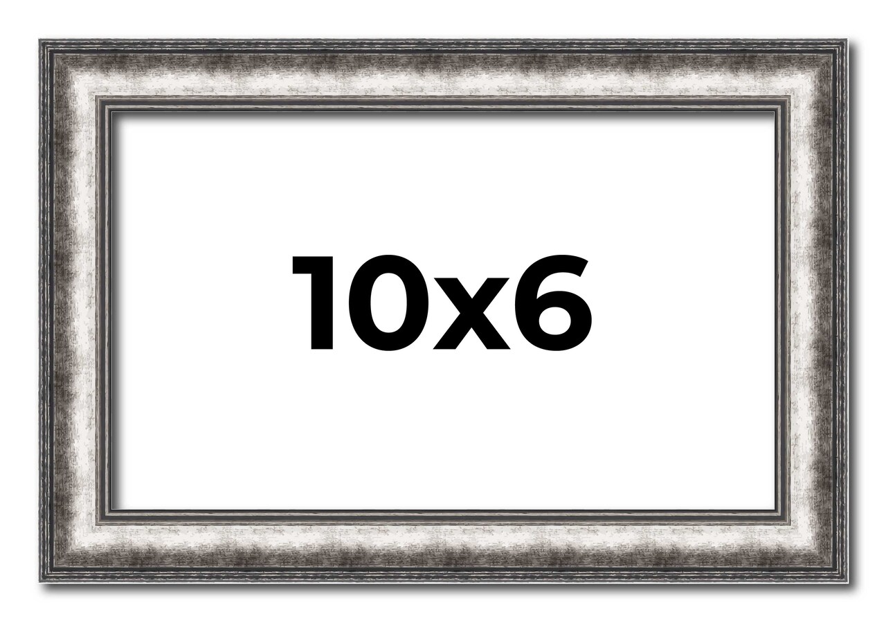 Photo Size Slim Profile Silver Frame - UV Acrylic, Foam Board Backing, Hanging Hardware